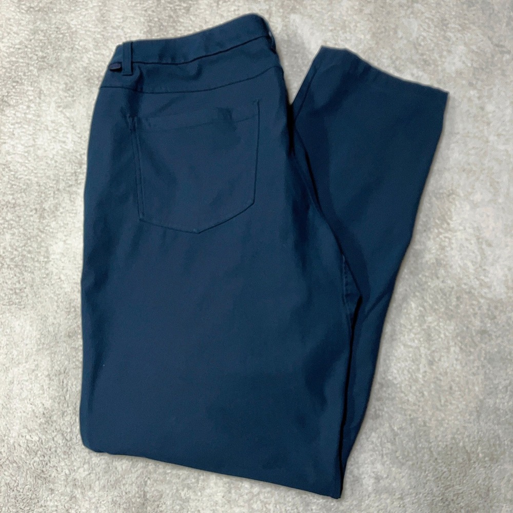 Lululemon Commission Slim Fit Pants Navy Blue LMSAQ9S Mens 36x32